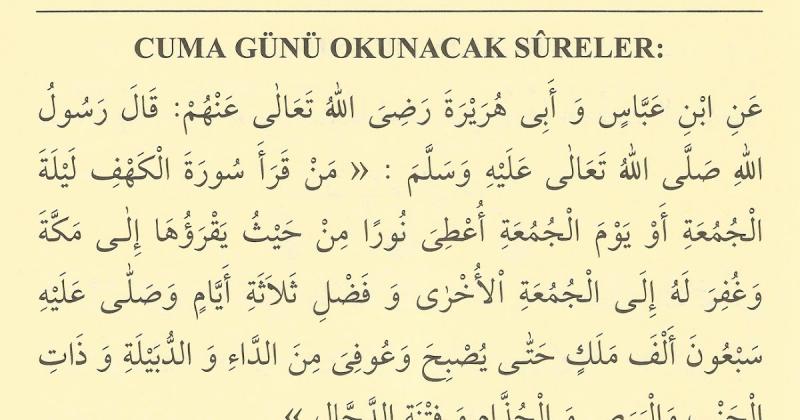 Cuma Suresi Fazileti